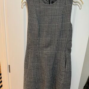 Theory Black and White Plaid Dress